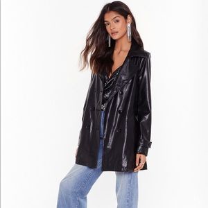 NWT Nasty Gal Faux Leather Longline Jacket